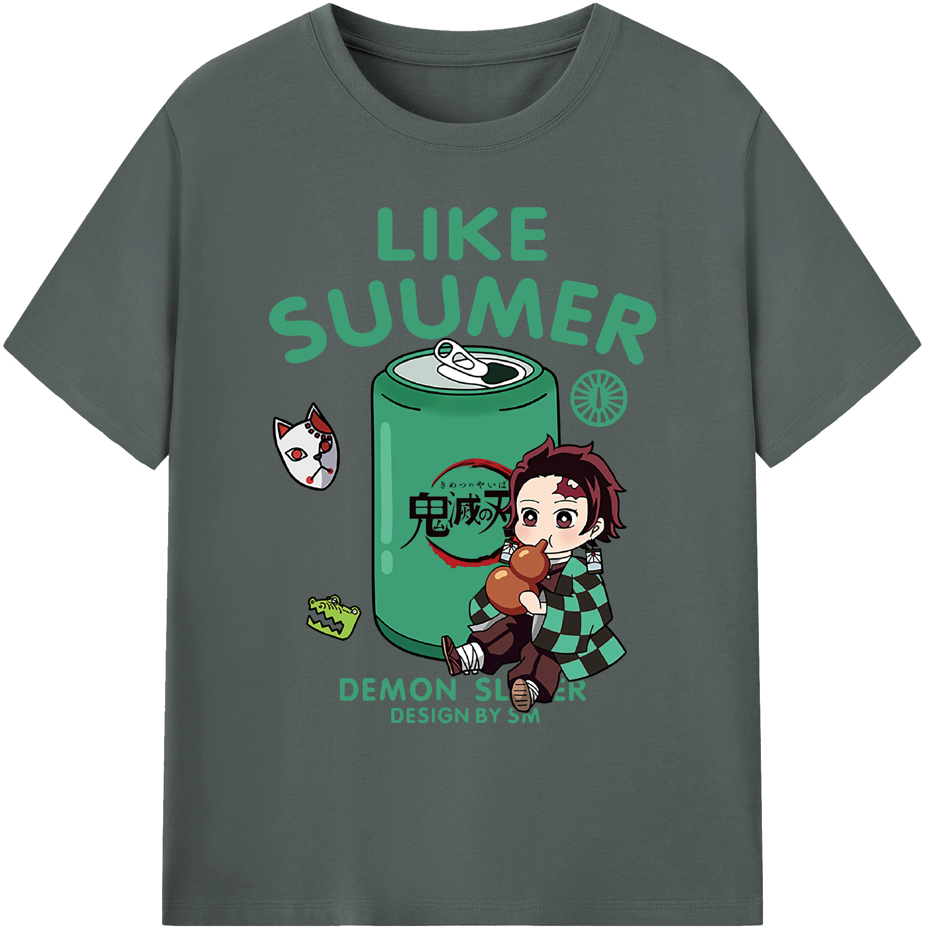 （画像用） 鬼滅の刃 竈門 炭治郎／かまど たんじろう Kamado Tanjirou 綿100％ メンズ半袖Tシャツ｜肌触りやわらか＆通気性